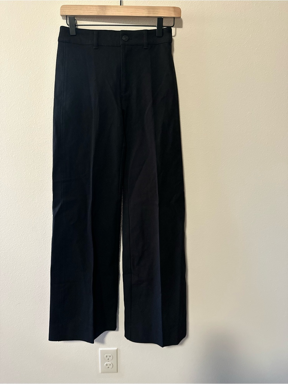 AYR black wide leg trousers heavyweight size 24S designer